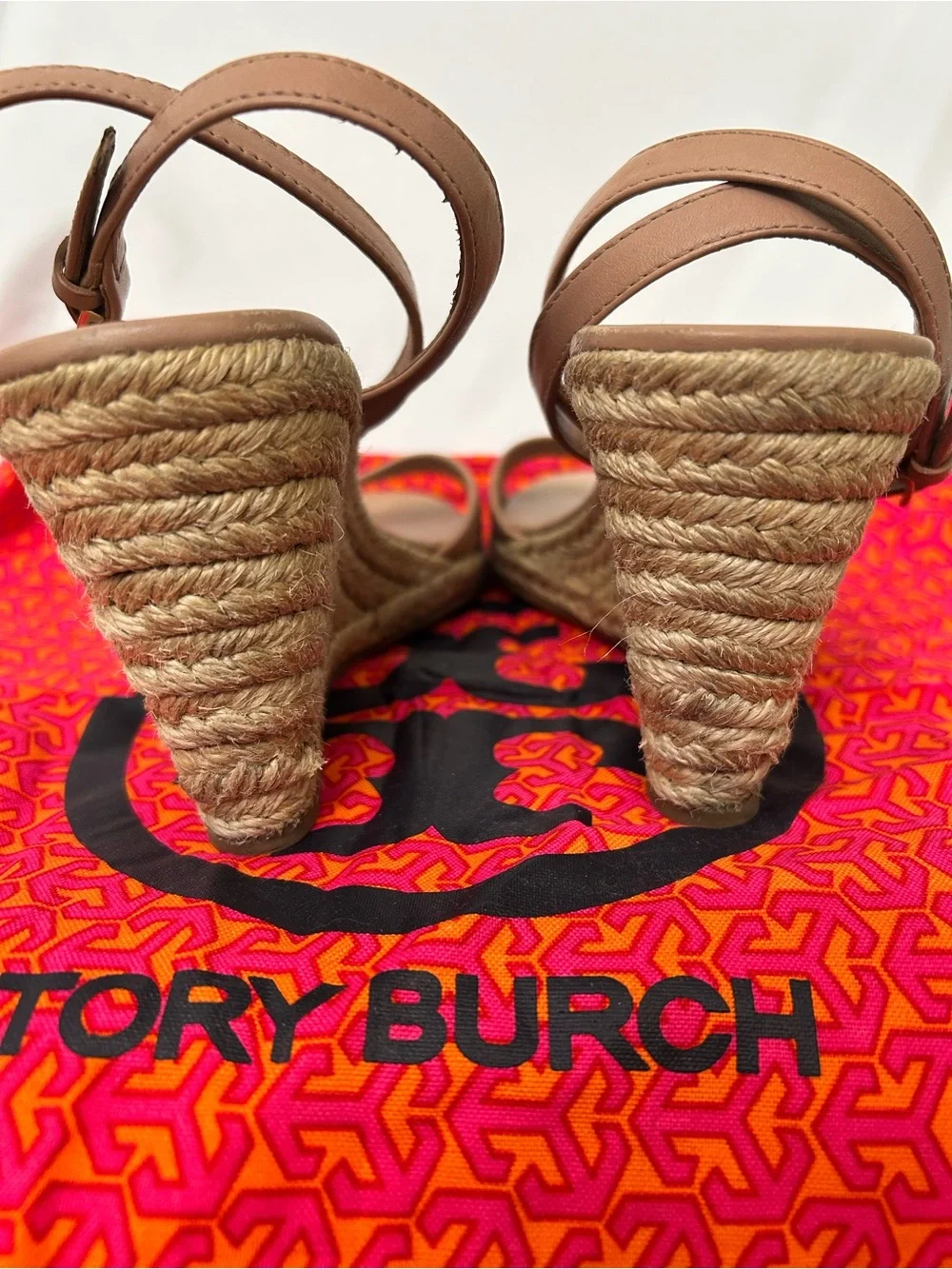 Tory Burch Leather Ankle-Strap Wedge Sandals